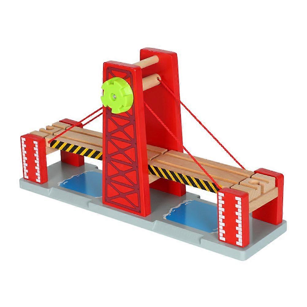 1 Set Wooden Train Tracks Railway Toys Track Drawbridge Overpass Model Toys