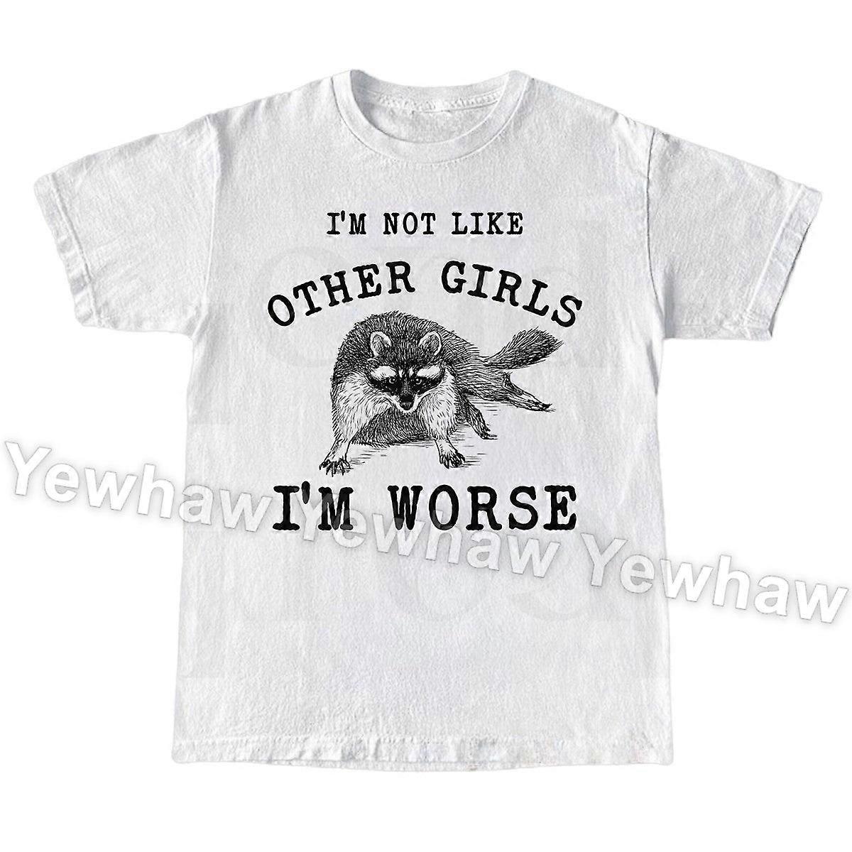 Nejsem jako ostatní dívky Jsem horší tričko, vtipný mem, sarkastické tričko Raccoon Trash Panda