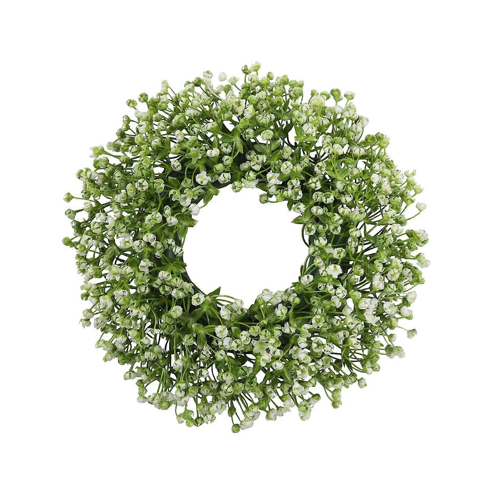 Wreath for Front Door Artificial Flower Wreath,Round Spring Summer Wreath