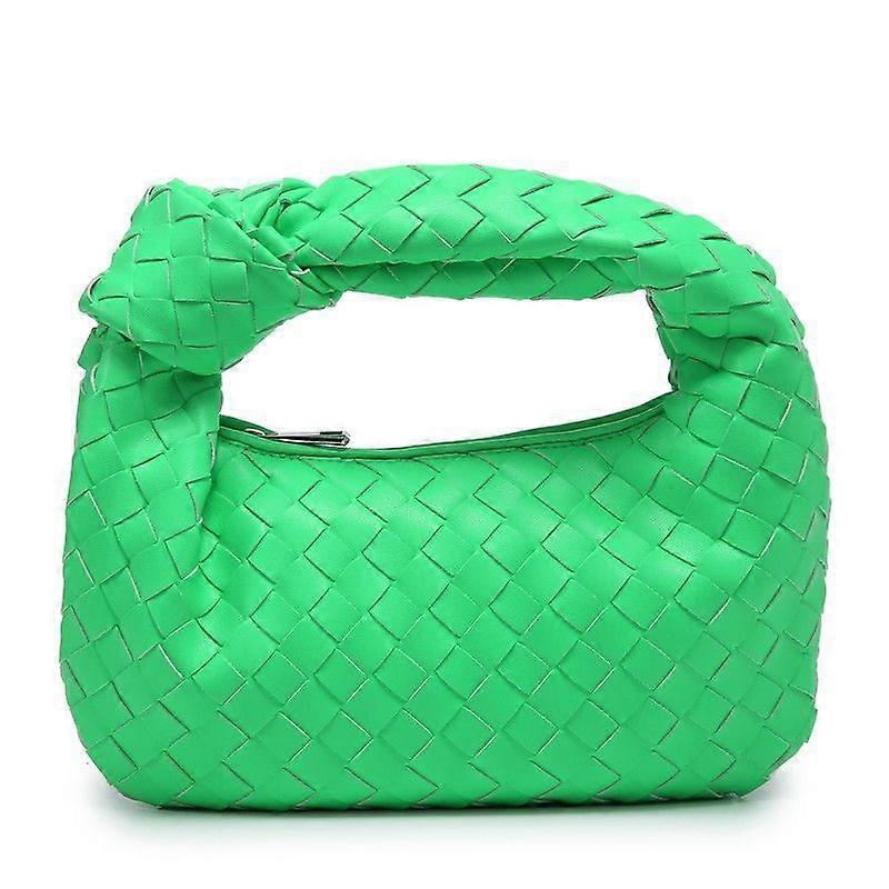 Vävd Läder Hobe Dumpling Väska Middag Handväska För Kvinnor Handväska Hobo Väska Knuten Vävd Sommar Clutch Väska