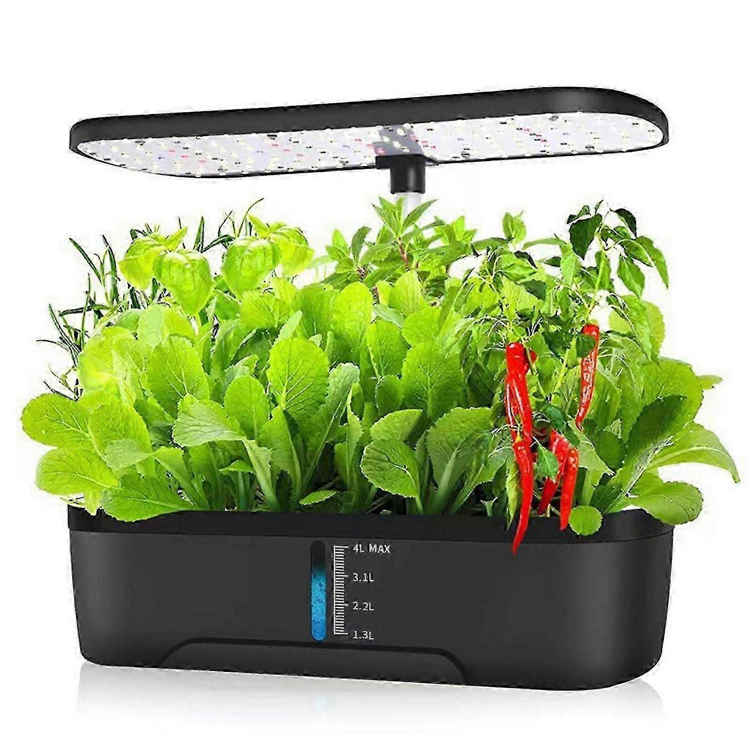 Hydroponic Planting System, Height Adjustable Herb Garden With Led, Indoor Gardening System, Indoor