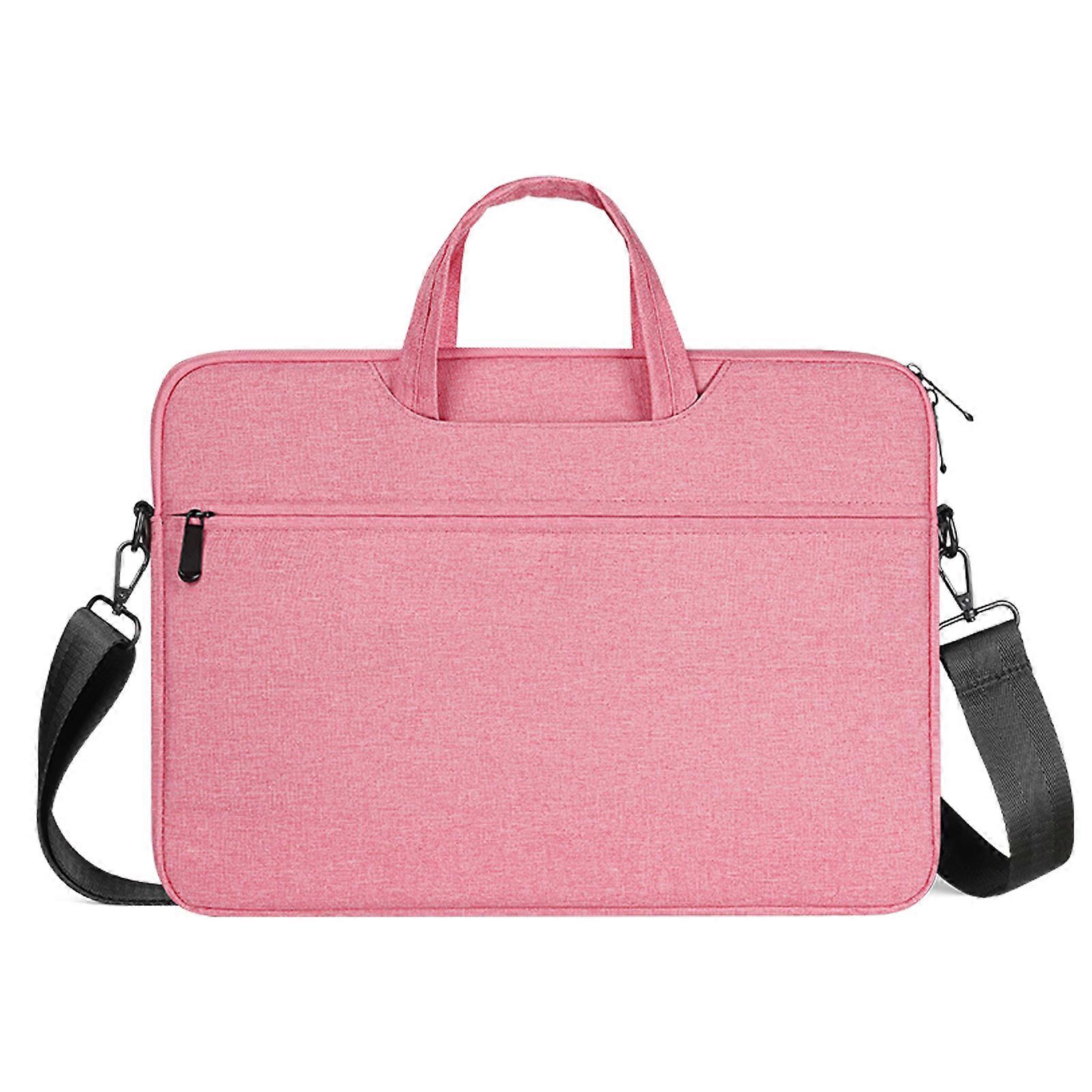 Tragbare Computer-Handtasche für 13-13,9-Zoll-Laptops, leicht zugängliche Fronttasche, sichere Passform, modisches wasserdichtes Gehäuse rosa