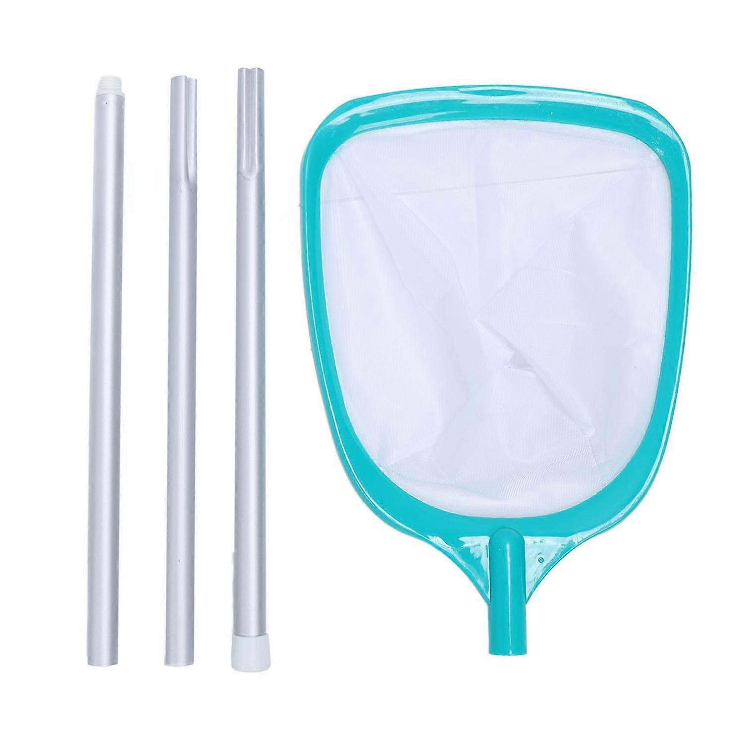 Pool Skimmer Net Fine Mesh Replacement Cleaning Tool Supplies with 3 Section Thread Telescopic Pole