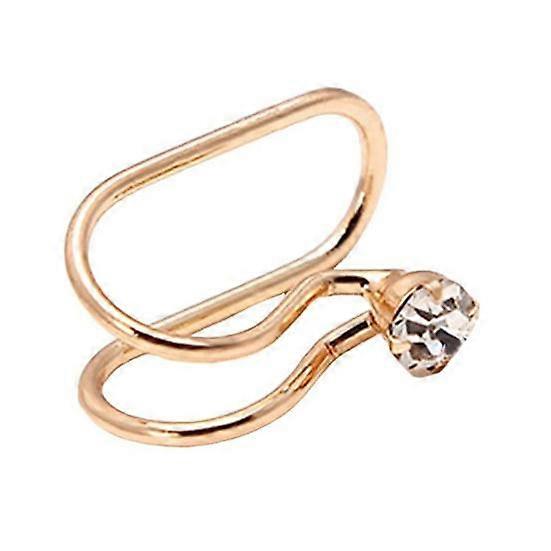 1Pc Women U Type Cubic Zirconia Faux Pearl Non Piercing Ear