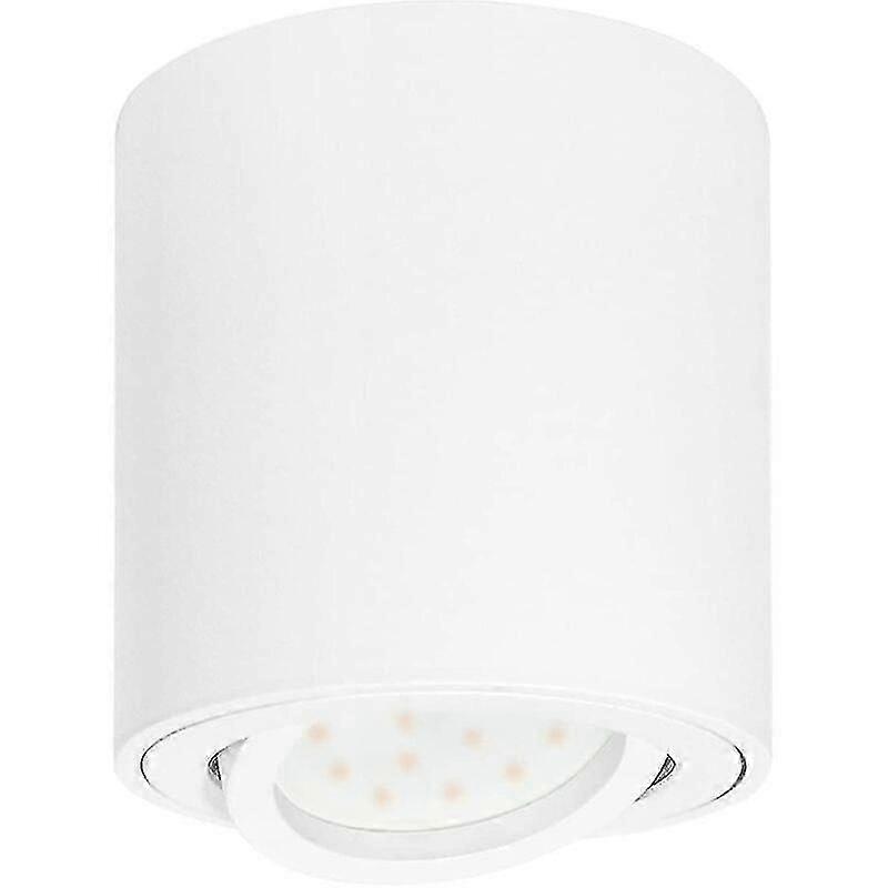 Surface-mounted Led Ceiling Light Adjustable Ceiling Spotlights 230v Includes Interchangeable 5w Gu10 Led 3000k Warm White 80x84mm Round Matt White Le