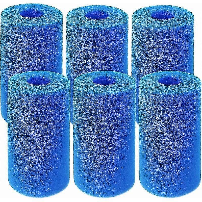 6 Pack Type A Filter Sponge Swimming Pool Replacement Filter Pump Cartridge Reusable Washable Foam Pool Filter Sponge Pool Spa