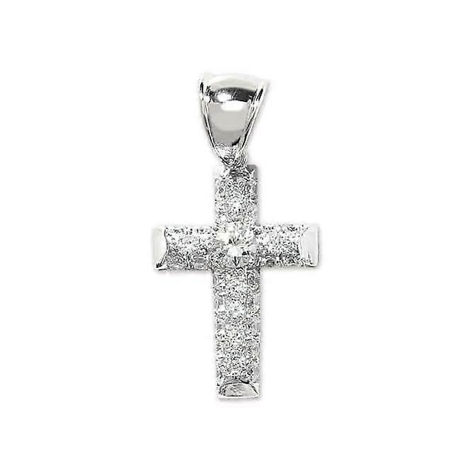 Acotis Silver Pendant Cross with Zirconia Stones G6006