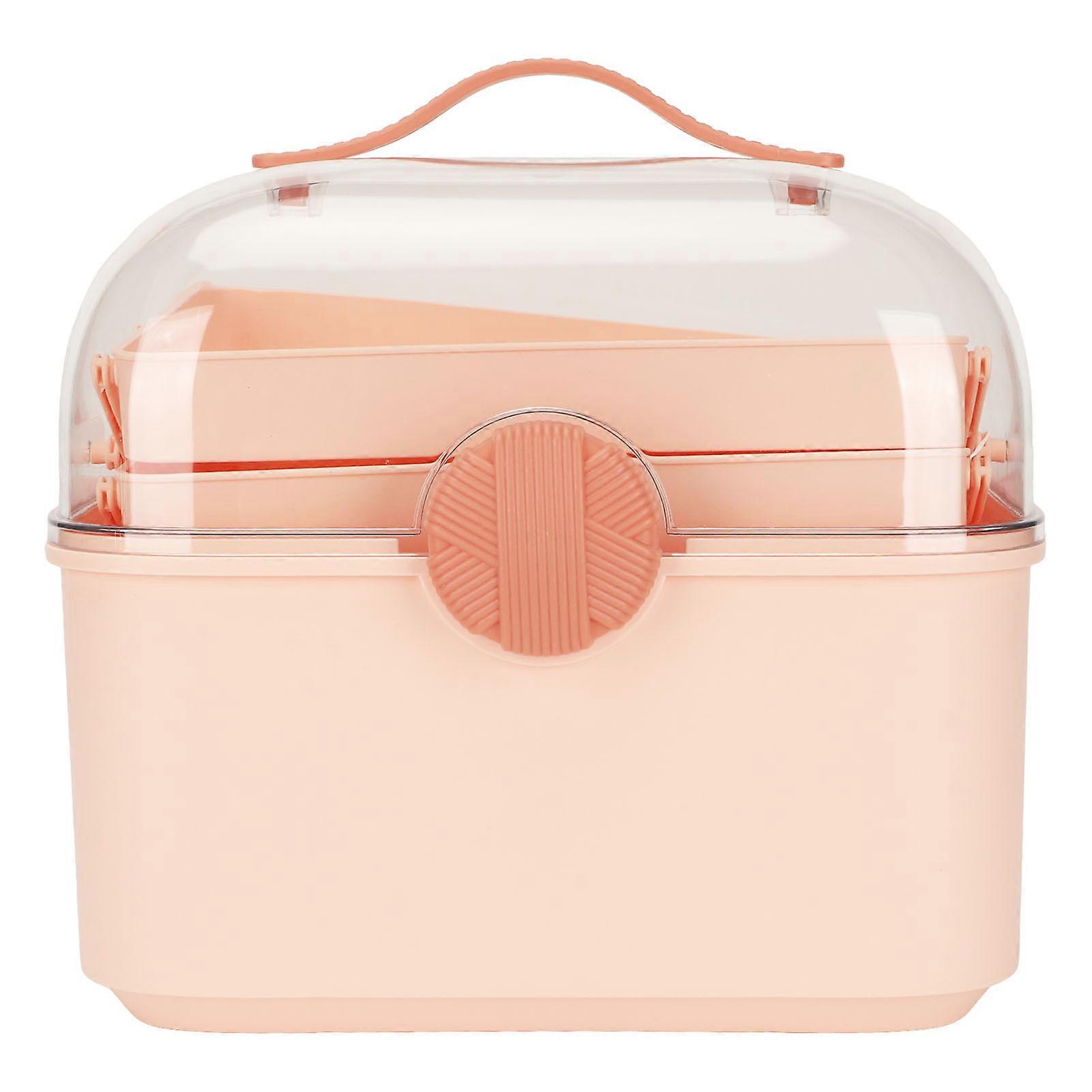 Storage Large Capacity Dustproof Portable Sealed Handled Transparent Layer Organizer Box for Home Office