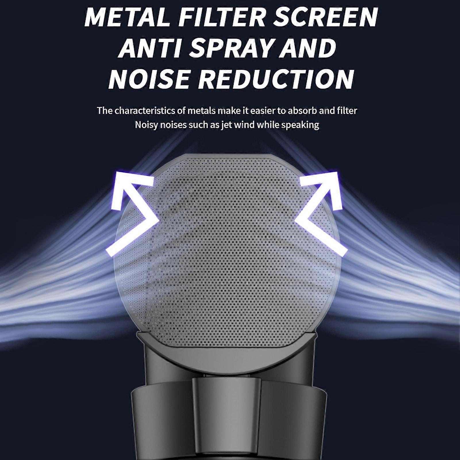 USB RGB Microphone Computer Mic Kit with Tripod Noise Reduction Plug & Play One Key to Mute for Gaming/Meeting/Live Streaming/o Recording/Video