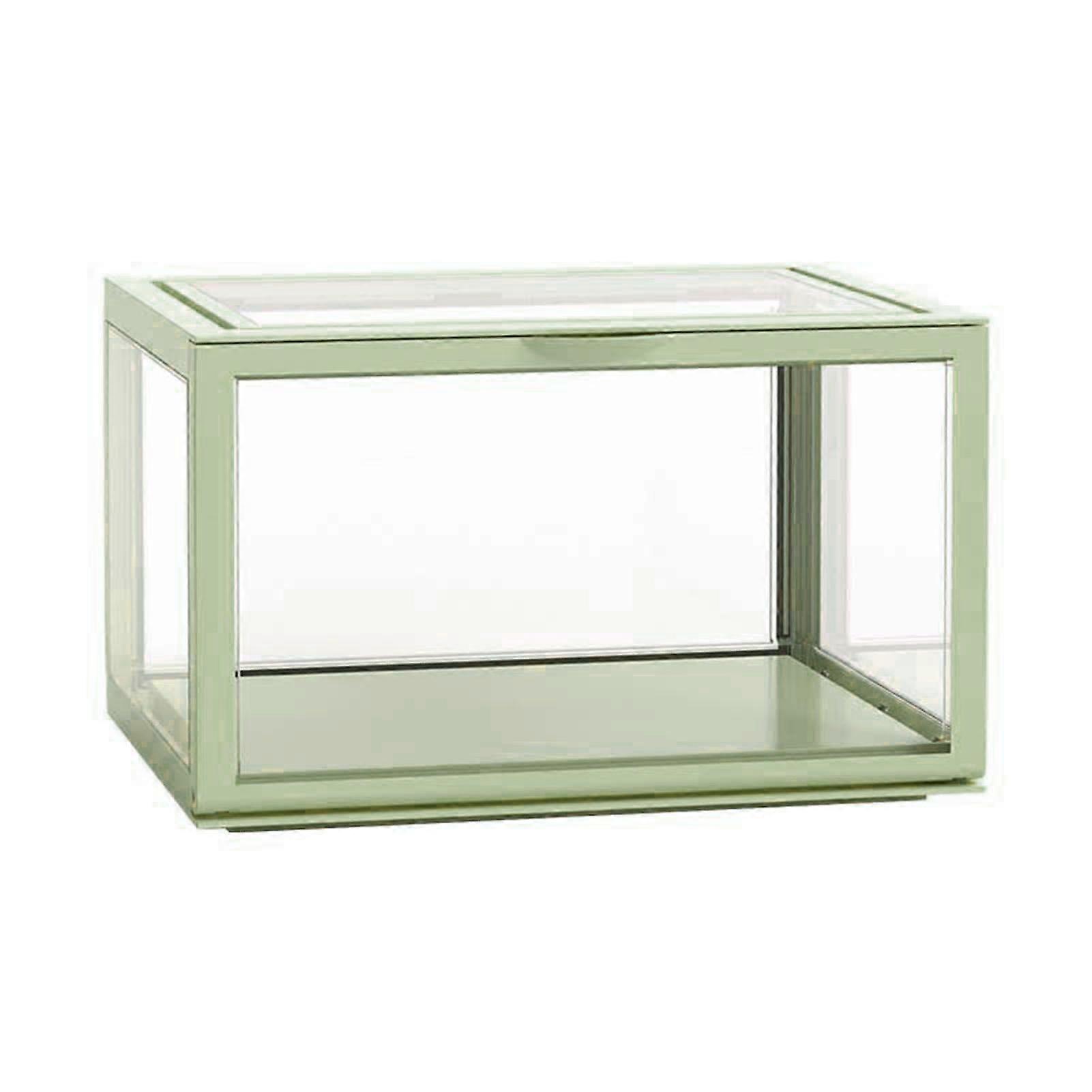 Desktop Doll Acrylic Display Cabinet High Transparency Sealed Dustproof Show Case Light Green