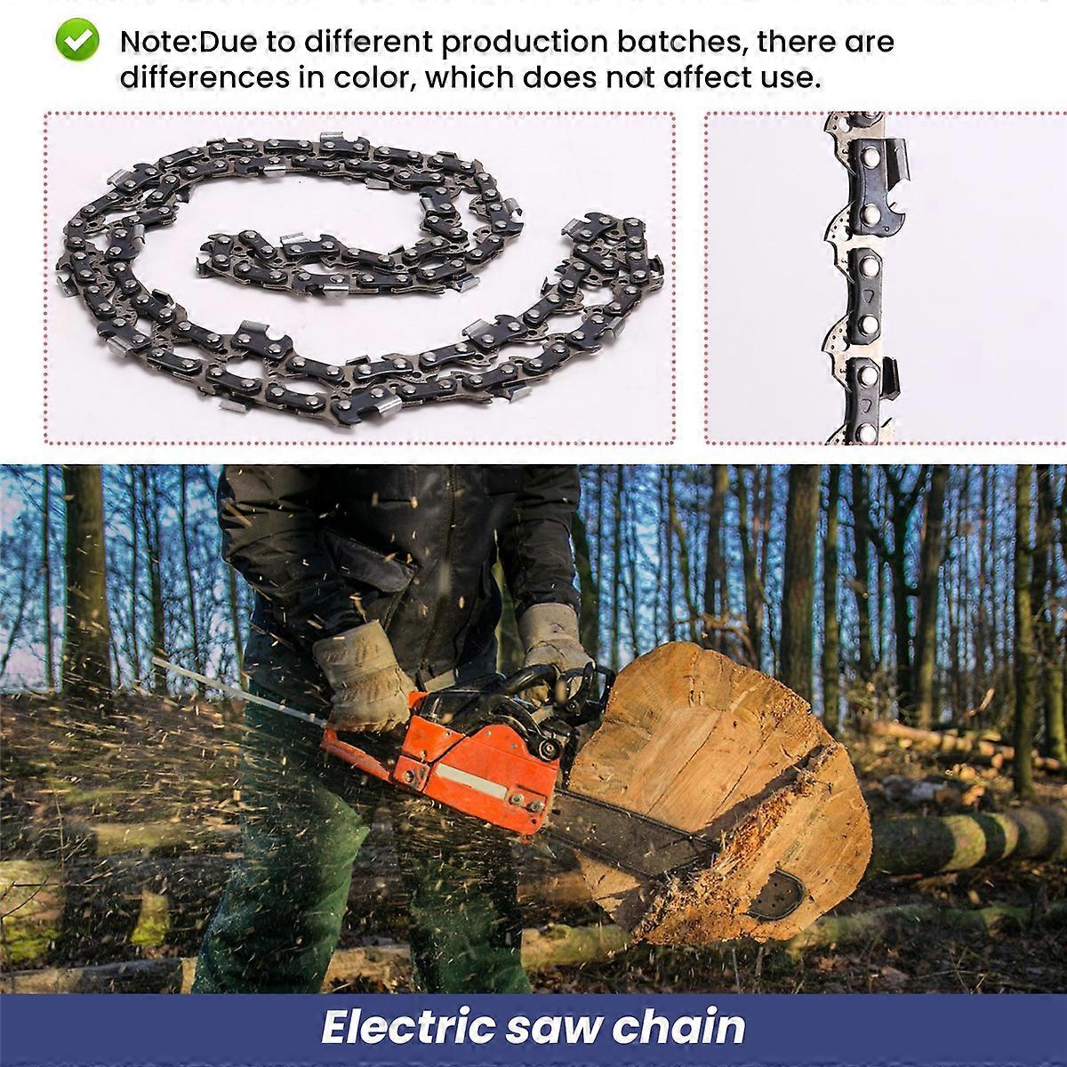 Pack of 2 Saw Chains 3/8 Inch 1.3 mm 57TG 40 cm (16 Inch) Replacement Chain for Various Chainsaws, E