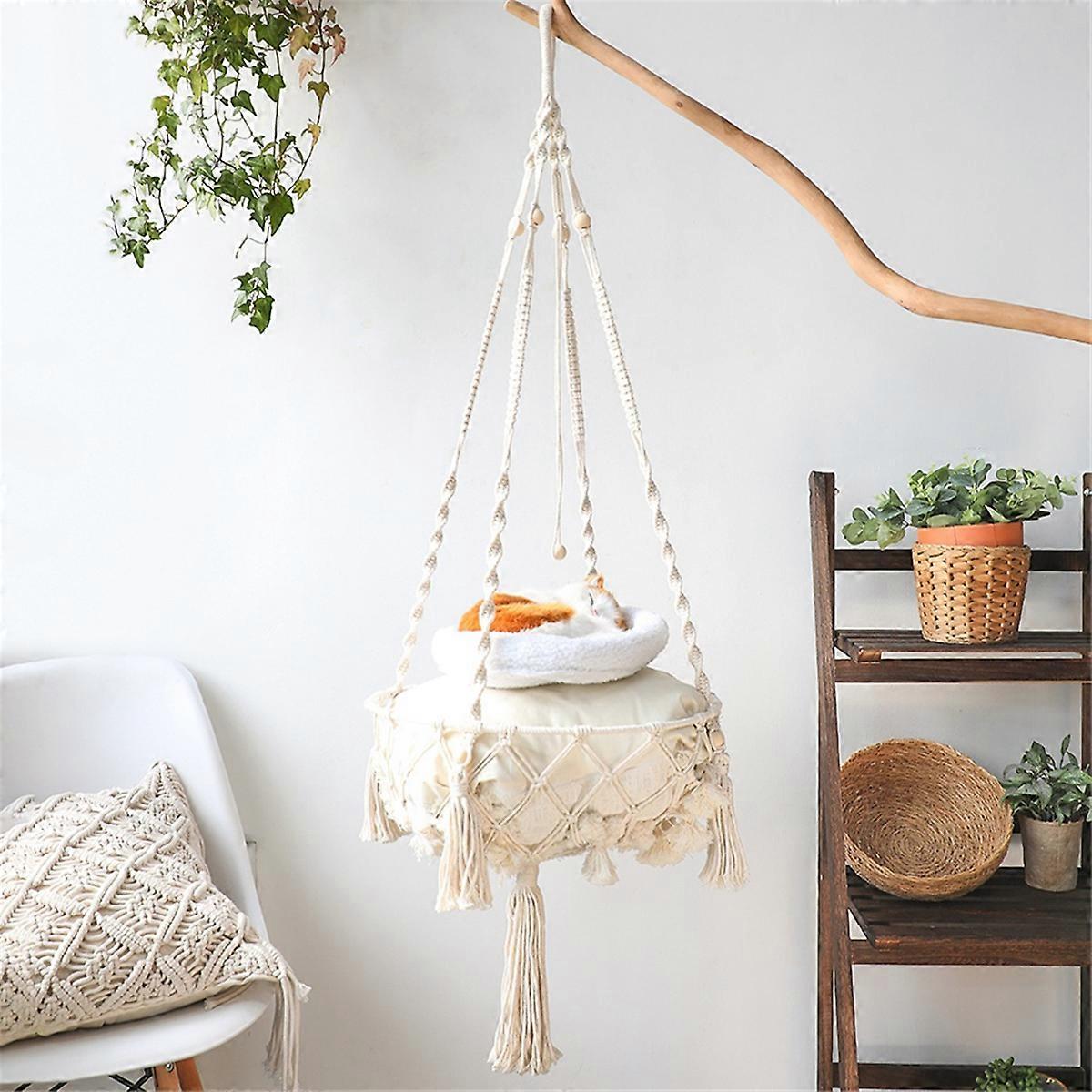 Bohemian Woven Cat'S Nest Hammock European Net Bag Hanging Pet Bed