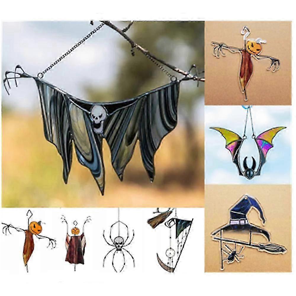 Halloween Spooky Suncatcher,Stained Glass Halloween Spooky Suncatcher for Window