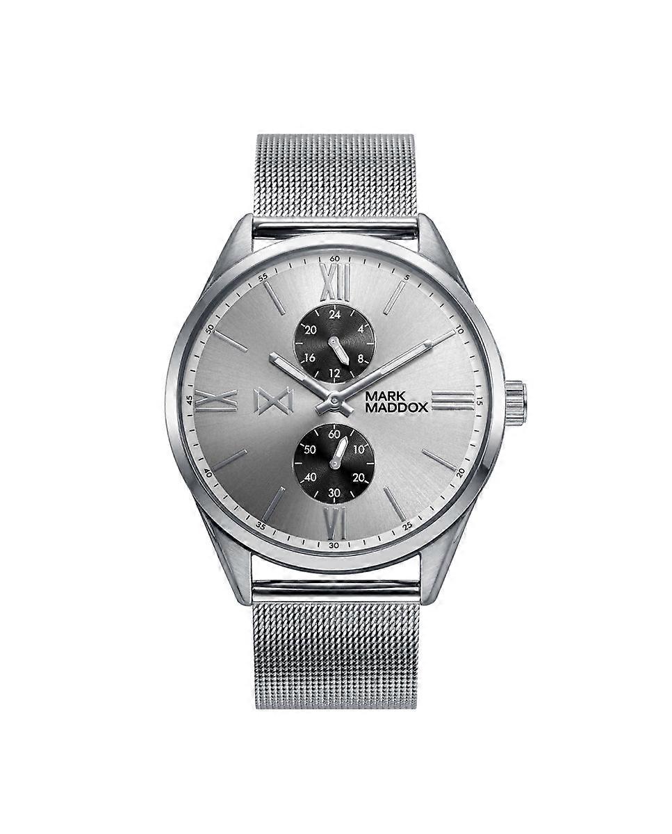 Mark Maddox Hm0119-03 Men's Silver-tone Multifunction Watch With Mesh Strap - 41mm