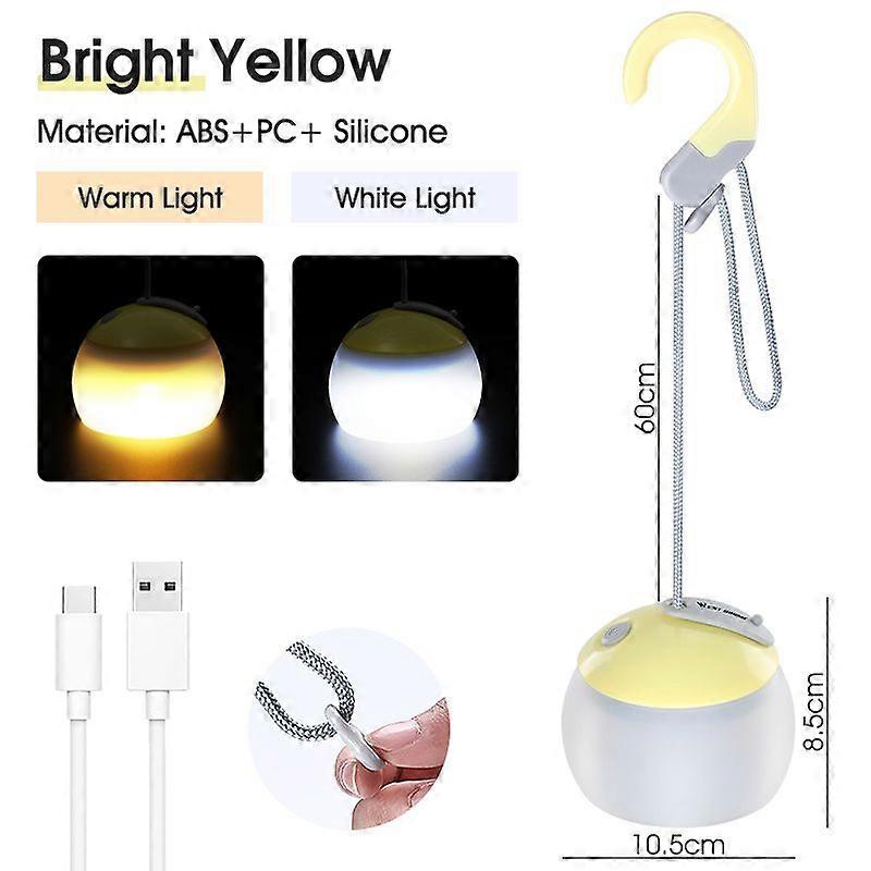 Portable Camping Light USB Rechargeable Hook Camping Lantern Adjustable Outdoor Waterproof Tent Lights Emergency Table Lamp Lamps