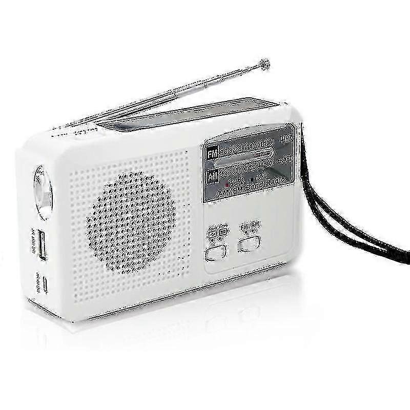 Emergency Radio With Solar And Hand Crank Self Powered, Battery Usb Recharging Fm/am Radio Led Flash