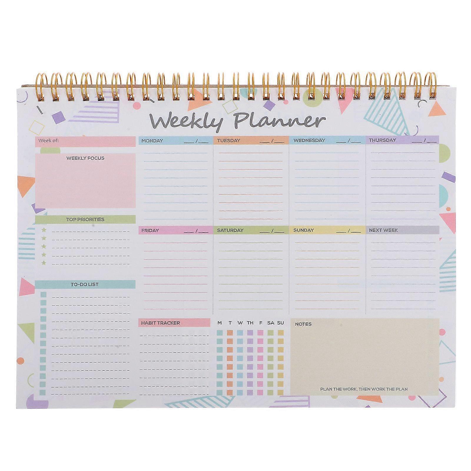 Weekly Planner with Spiral Binding Weekly Notepad Projects Planner Notebook Week Planner Notebook Weekly Organizer Planner Weekly Planning Pad Task No