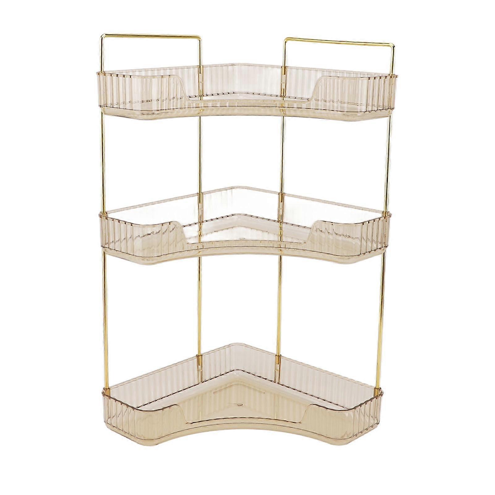 Makeup Shelf Organizer Easy Access Aesthetic Corner for Bathroom Countertop 3 Tier