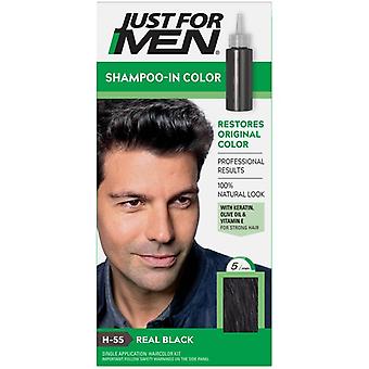 Just For Men Shampoo-in Haircolor, Gray Men's Hair Color - H-55 Real Black