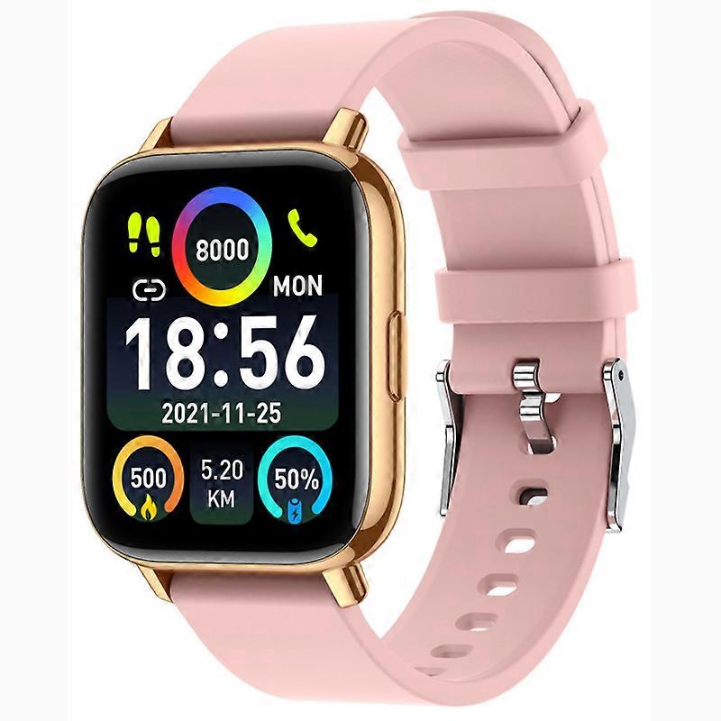 Smartwatch with Bluetooth Calling, Sports Tracking, Voice Assistant, Weather Updates, Heart Rate and Blood Oxygen Monitoring, and Step Counter(Pink)