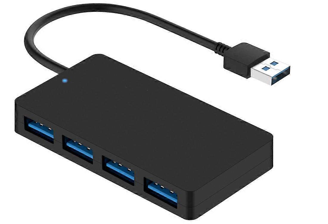 4-Port USB 3.0 Hub for Laptop, Multi Port, USB Splitter for PC, MacBook, Flash Drive, Mobile HDD, Printer(Black)