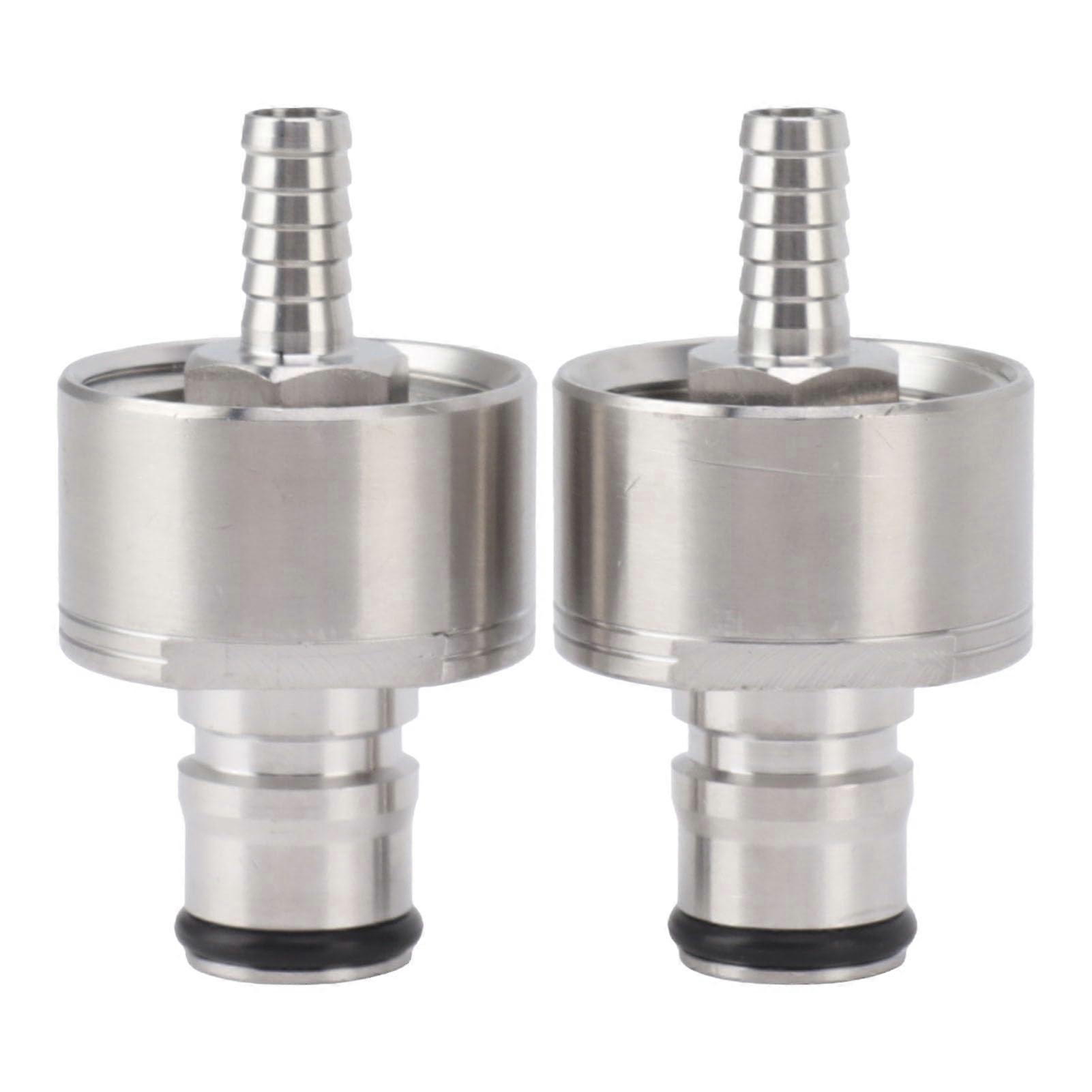 2Pcs Stainless Steel CO2 Beer Soda Carbonation Coupling for Keg Filling, Forced Carbonation, Compatible with Kegs