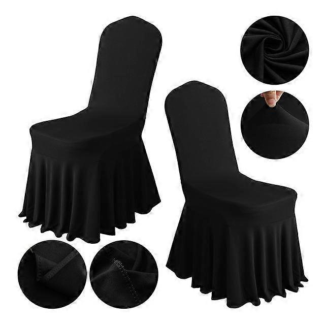 Wedding Spandex Chair Cover With Skirt Pleated Ruffled Lycra Elastic Stretch Party Hotel Banquet Decoration