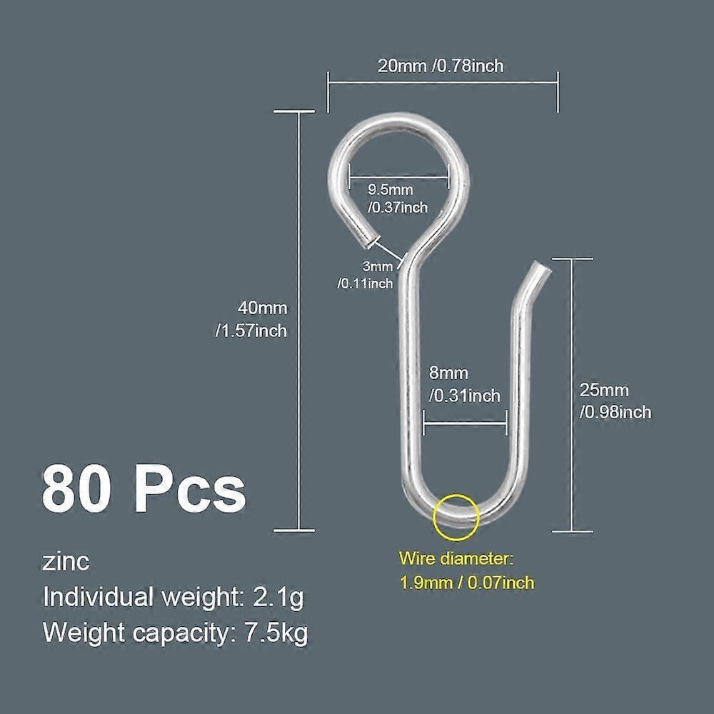 80pcs metal curtain hooks -4 * 2cm