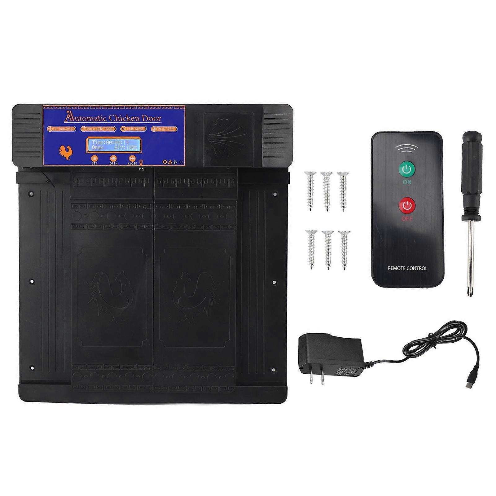 Automatic Chicken Coop Door Opener Smart Dual Opening Remote Control Electric Chicken Door