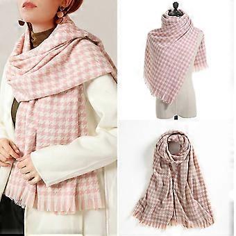 Winter bird check scarf plaid faux cashmere scarf shawl scarf