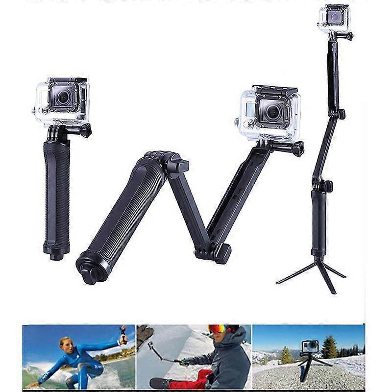 Grip Tripods For GoPro 3 Way Monopod Arm Mount Adjustable stand Bracket Handheld Self pole For Gopro Hero 4/3+ 3 SJ4000 SJ5000