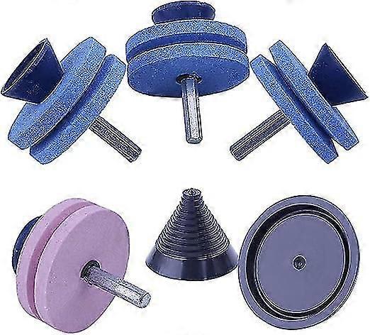 4pcs Whetstone Double Layer Lawn Mower Drill Blade Sharpener With Blade Balancer For Hand Power Drill