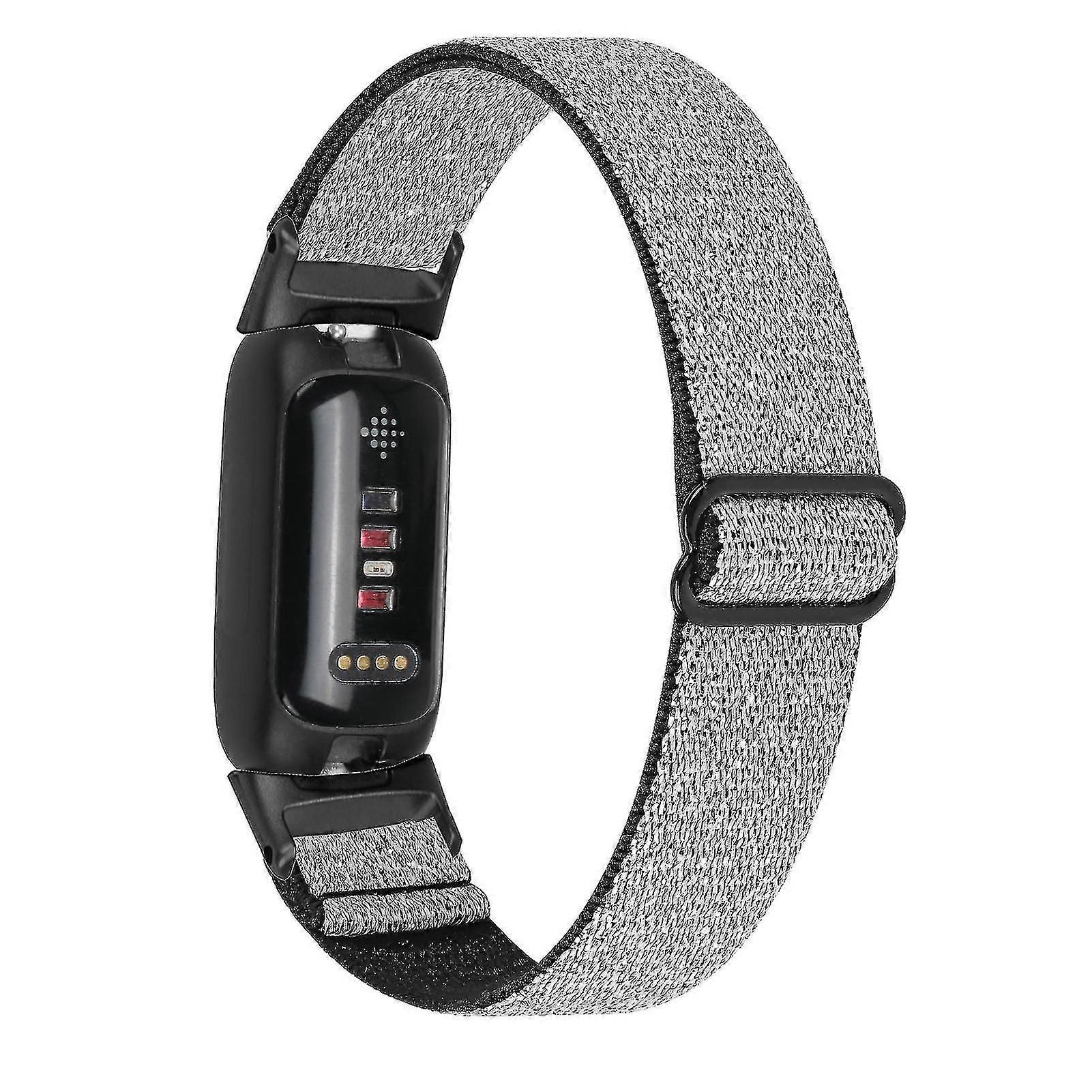 For Fitbit Inspire 3 Elastic Nylon Braided Watch Band Solo Loop Replacement Strap With Black Connector - Dark Green