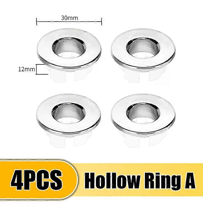 1/4Pcs Sink Hole Overflow Cover Basin Trim Bath Sink Holes Drain Cap Replacement Bathroom Wash Basin Hollow Overflow Rings Plug