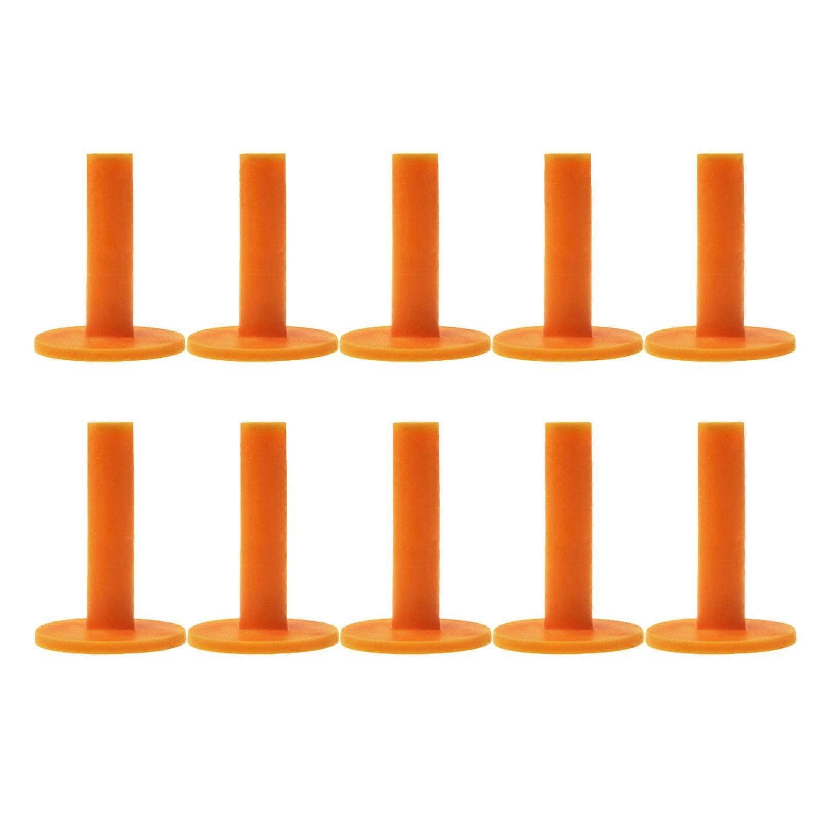 10pcs Rubber Golf Tee Holder for Range Driving Practice, and Reusable, Orange