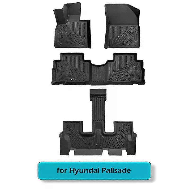 Floor Mats for 2020 - 2024 2025 Hyundai Palisade Trunk Mat with Backrest Mat TPE Waterproof All Weather Protector Cargo Liner