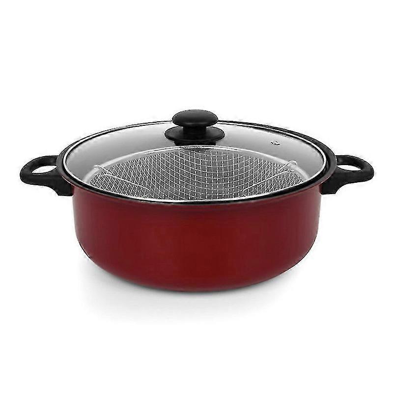 Hjem Frityrgryte med lokk Friteser i rustfritt stål Fritesfryer Nonstick gryter - 24cm 0,3 mm