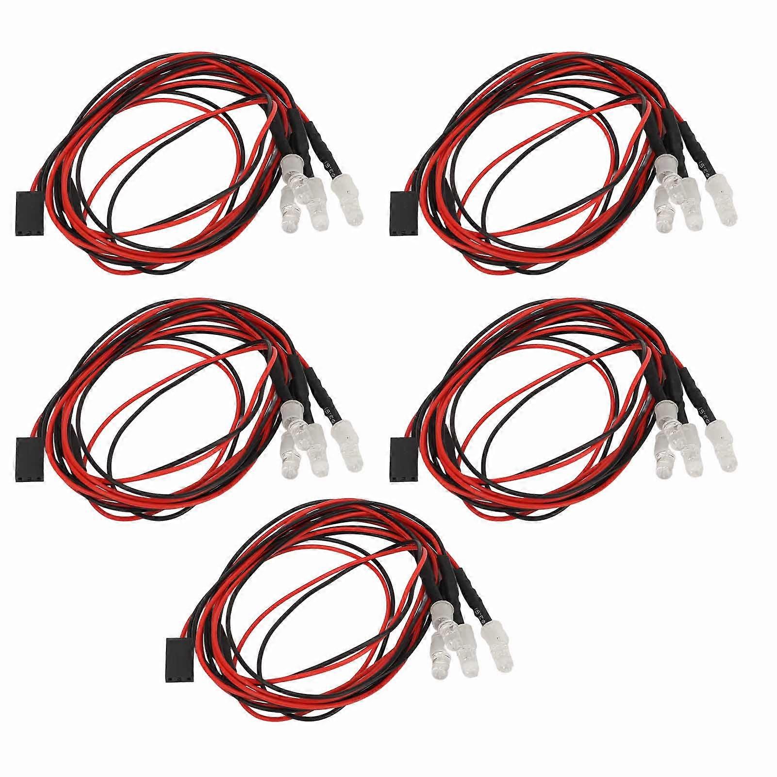 5PCS 4LED RC Lighting Kit Red White 5mm Universal RC Lighting System Kit for Traxxas for Hsp for Redcat for Tamiya 