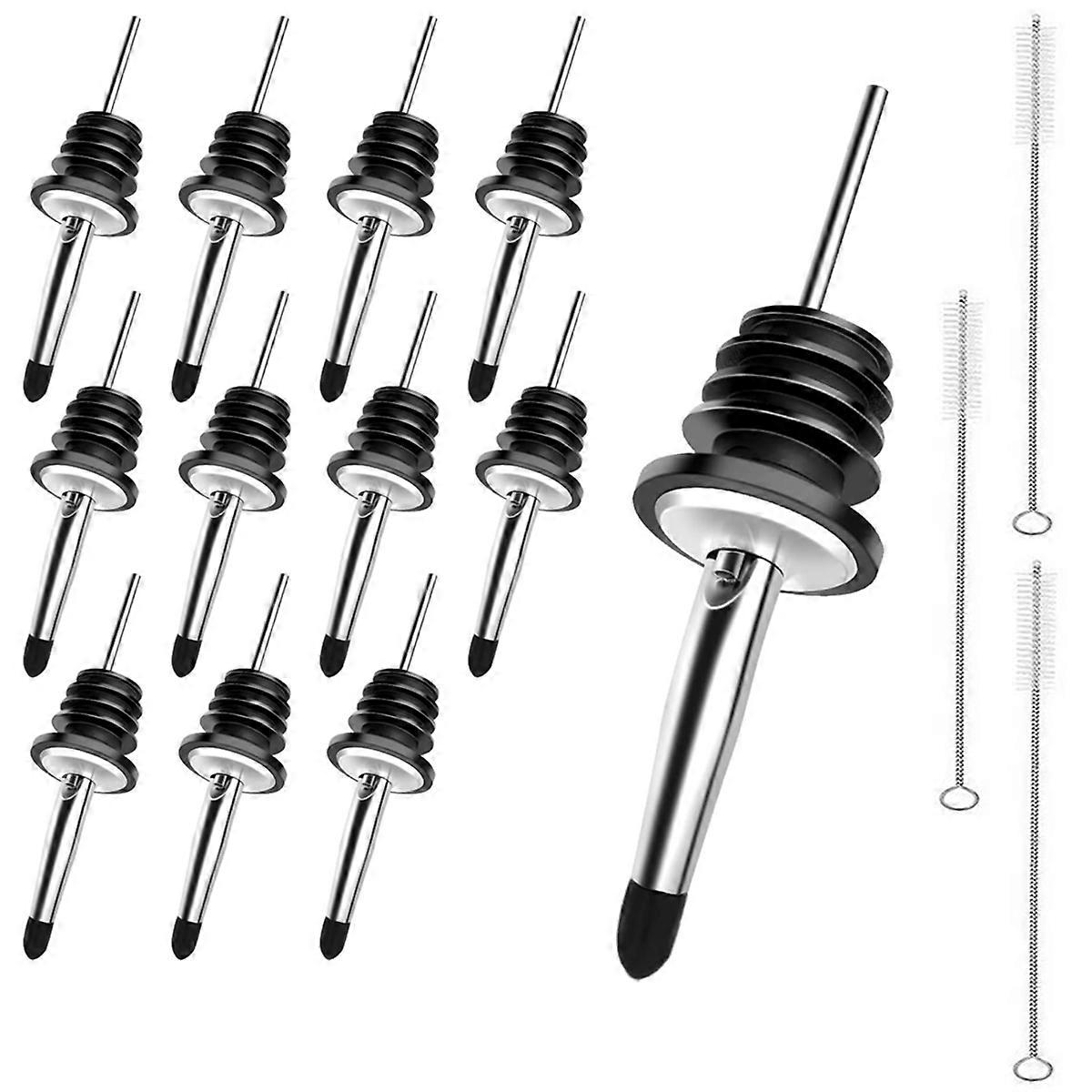 12 Piece Stainless Steel Bottle Pourer, Tapered Spout