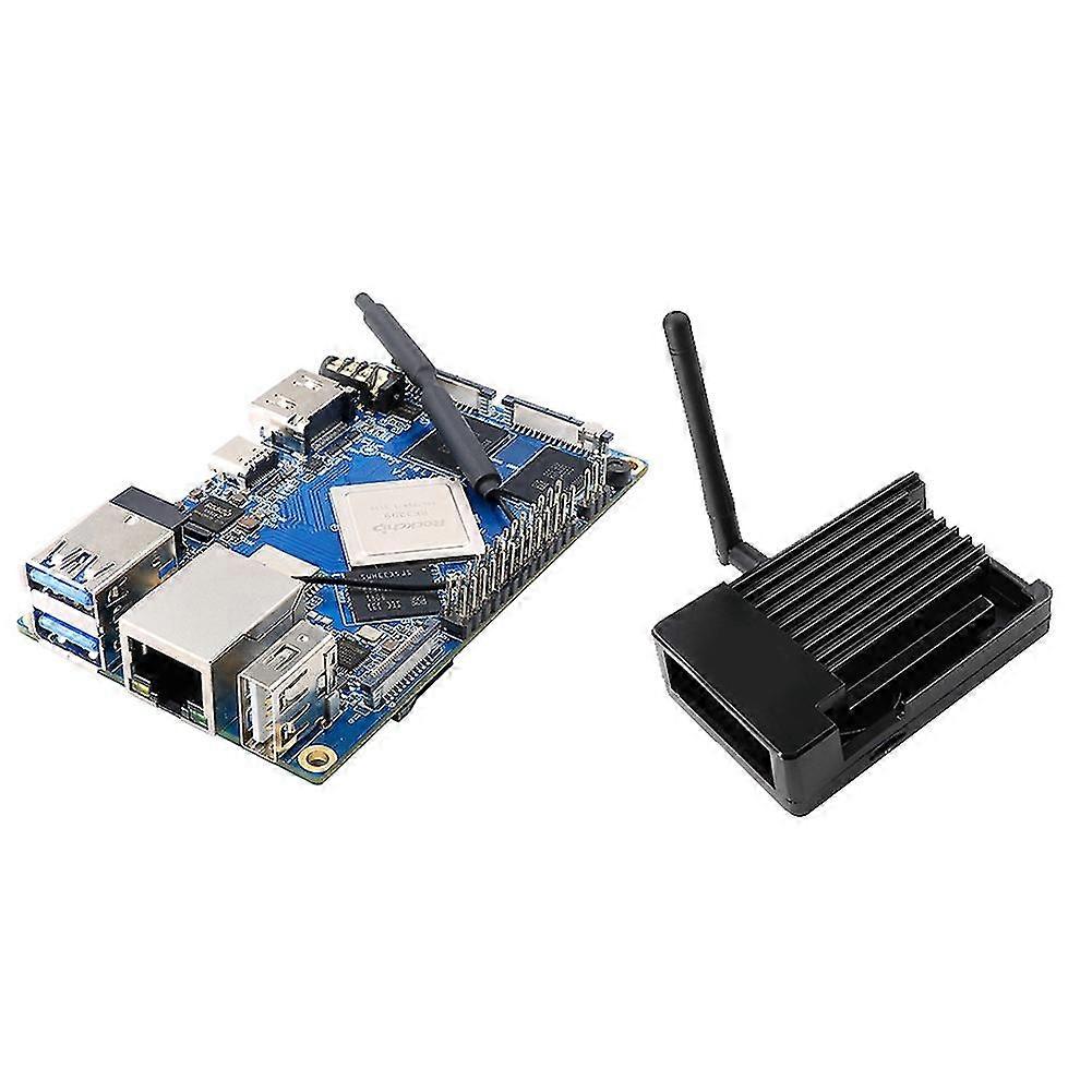 For Orange Pi 4 +aluminum Alloy Case Rk3399 4g Ram+16g Emmc Flash Wifi+bt5.0 Android Debian Develop