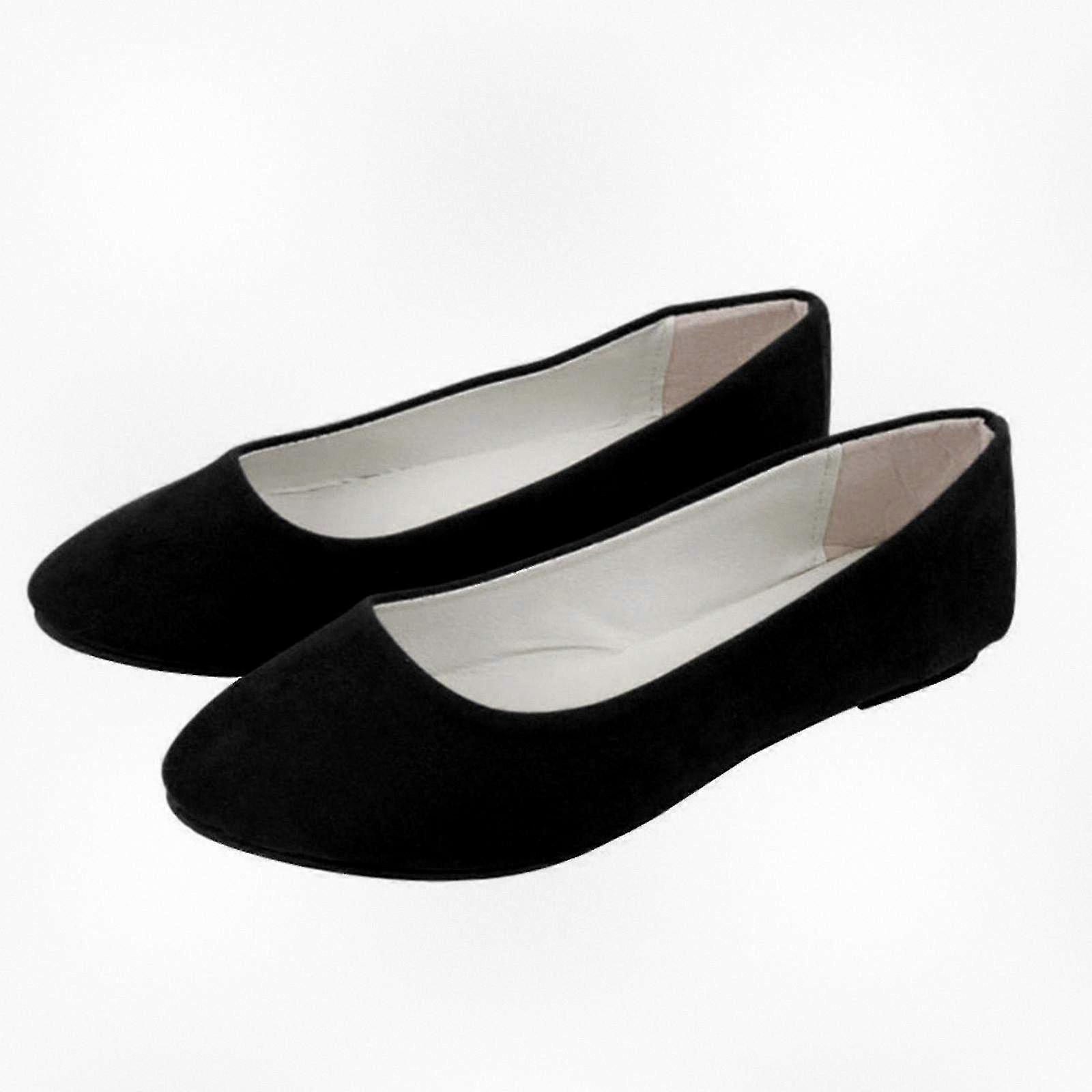 Stylish Faux Suede Flat Shoes for Women - Comfortable Ballet-Inspired Slip-Ons