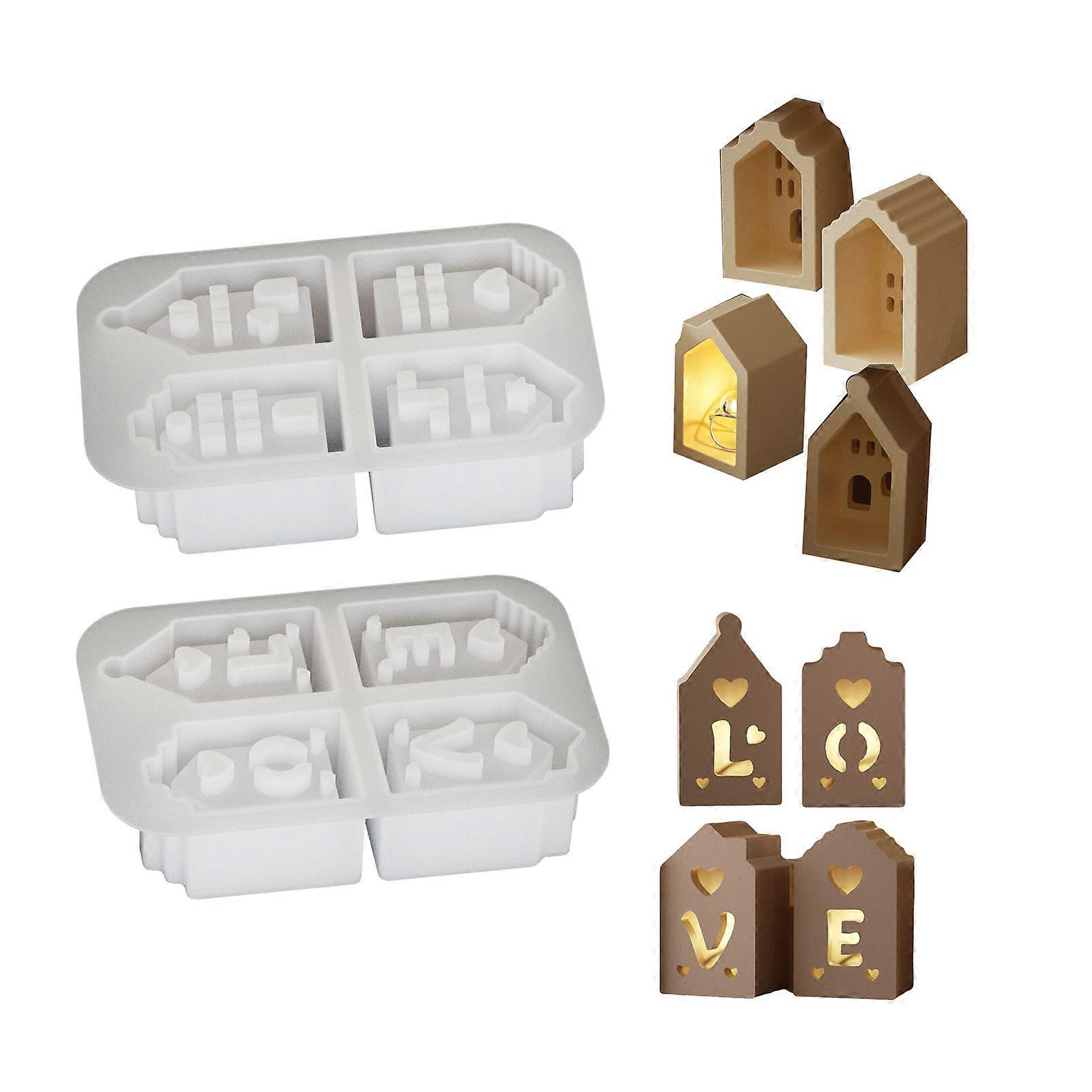 Customizable Sturdy Silicone House Shape Mould Set Portable for Stylish Keychains Sturdy and Easy to Use Resin Tools Multicolor