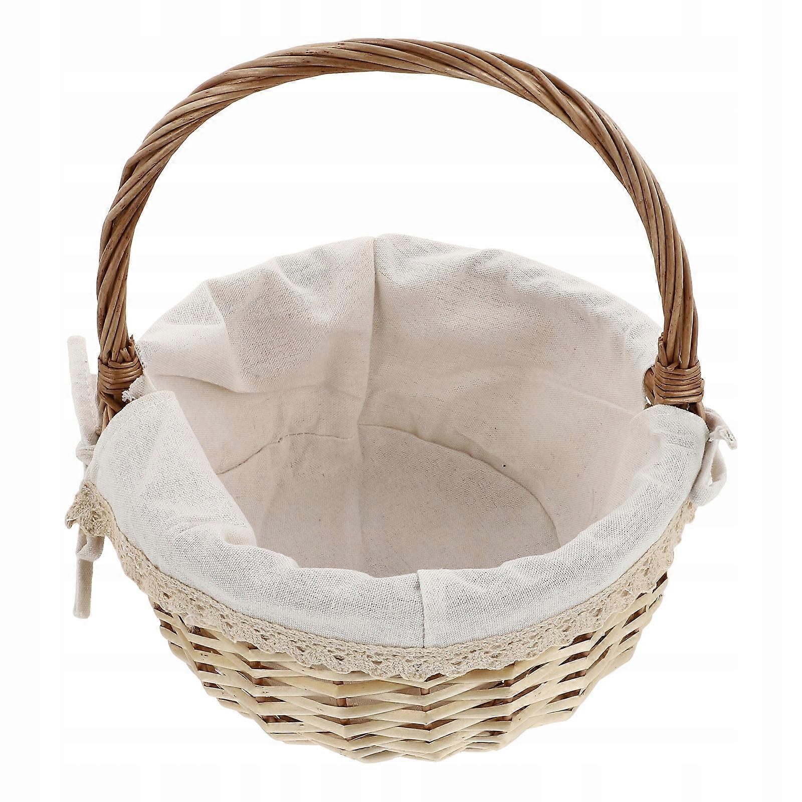 1pc Rattan Woven Linen Storage Basket Handheld
