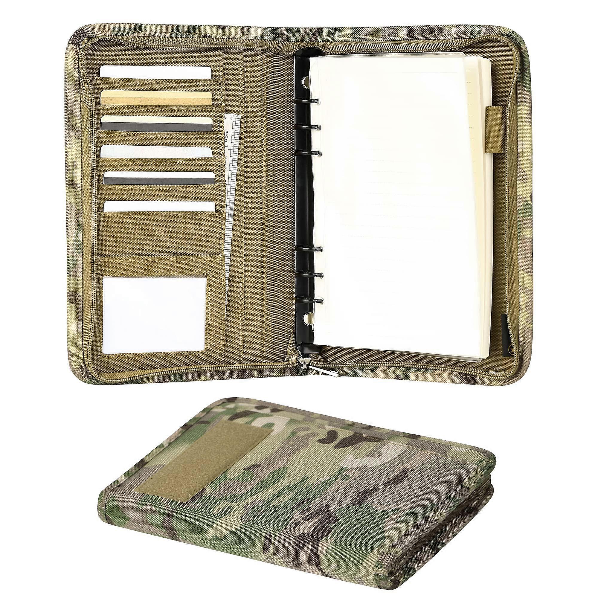 Padfolio Ring Binder with 80 Sheets, Weatherproof Cover, Zippered for Folders, Cards (7.3'x10.1')