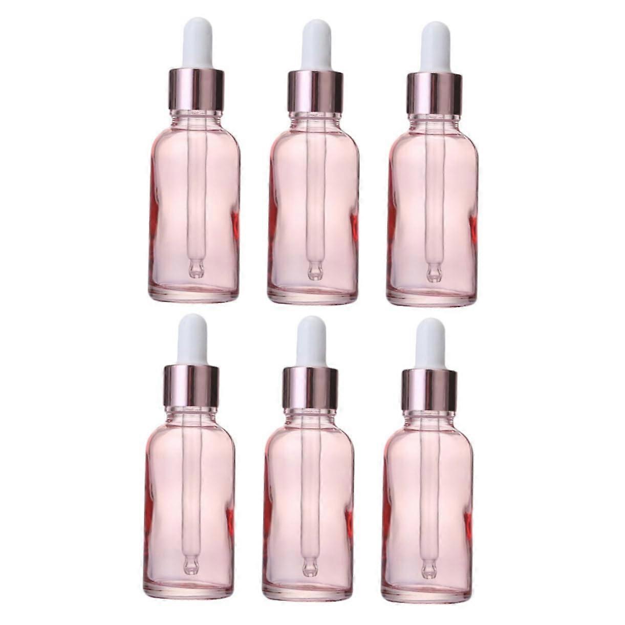Travel Essential Oil Bottles Leakproof Mini Dropper Bottles 6pcs Reusable Glass Containers for Oils Perfume