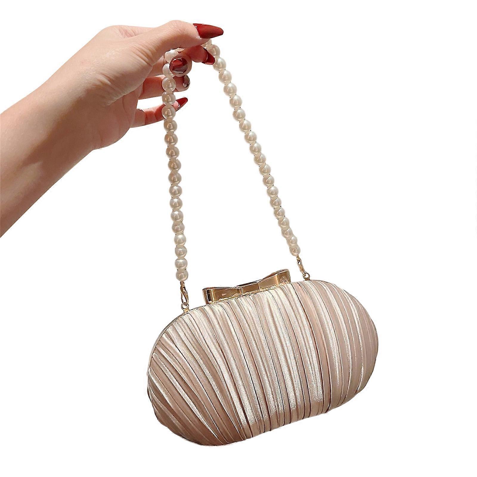 Chic Evenign Clutch Handbag with Unique Beaded Chain Shoulder Bag a Must Have Accessory for Special Occasions