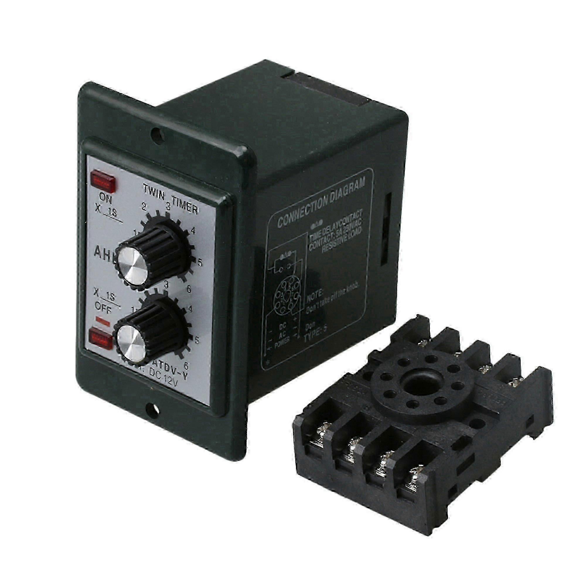 Dc 12V Delay Timer Repeat Cycle Time Relay Range 0-6S Panel Installation Ppm-2219