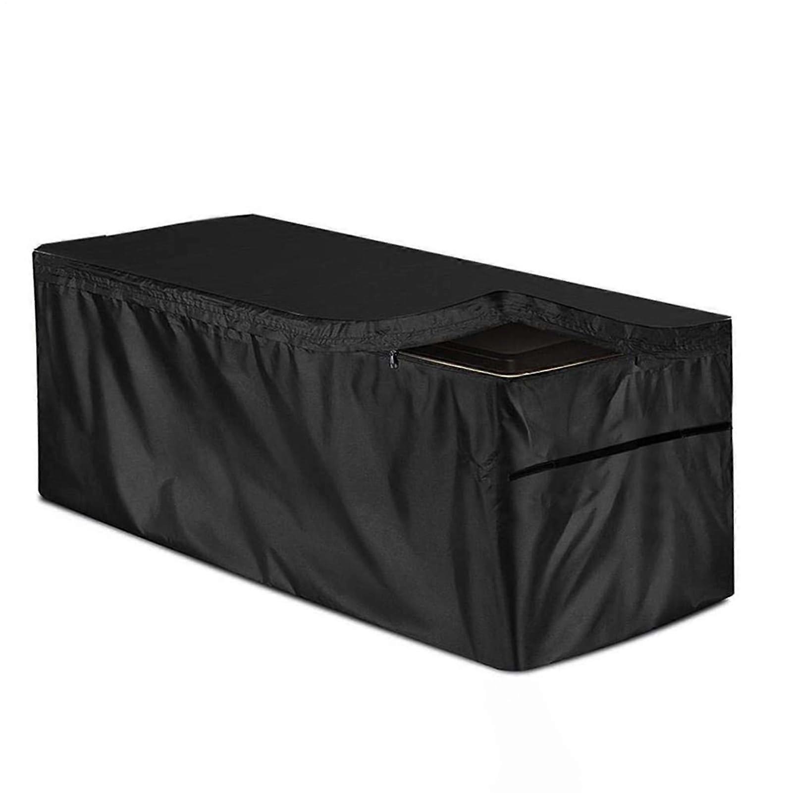 Cover for Patio Decking Box, Waterproof Black Outdoor Furniture Cover with UV Protection, Dustproof Drawstring Design