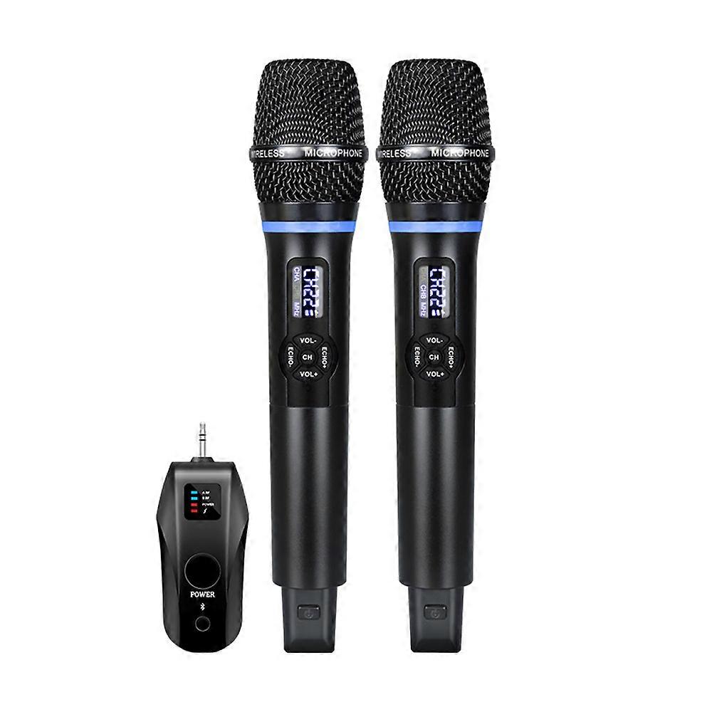 Wireless Microphone System Receiver with Handheld Mic UHF Anti-Howling and Reverberation Function for Home Cinemas Karaoke Church Speech Wedding Part