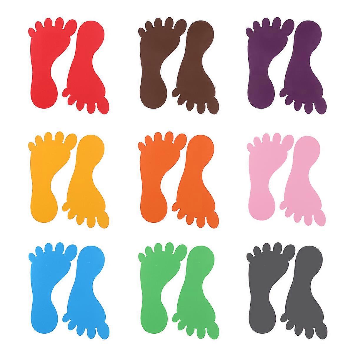 NUOBESTY 9 Pairs Kindergarten Stickers Small Ankles Floor Stickers Waterproof Adhesive Floor Bathtub Sticker (Mixed Color)